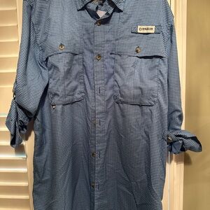 Magellan Outdoors Men's Blue Checkered Shirt